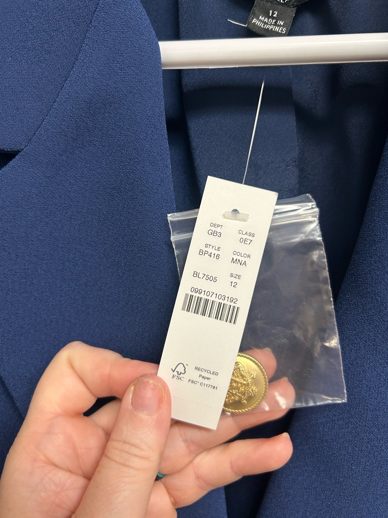 JCREW WILLA CITY CREPE BLAZER -MEDITERRANEAN NAVY NWT SIZE 12