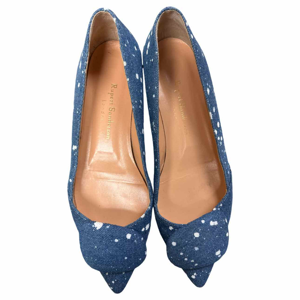 RUPERT SANDERSON  ISHBELL DENIM FLATS 38