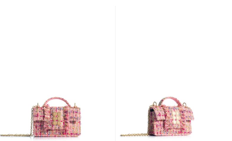 KOORELOO THE BASSET PETITE IN PINK TWEED MINI CROSSBODY