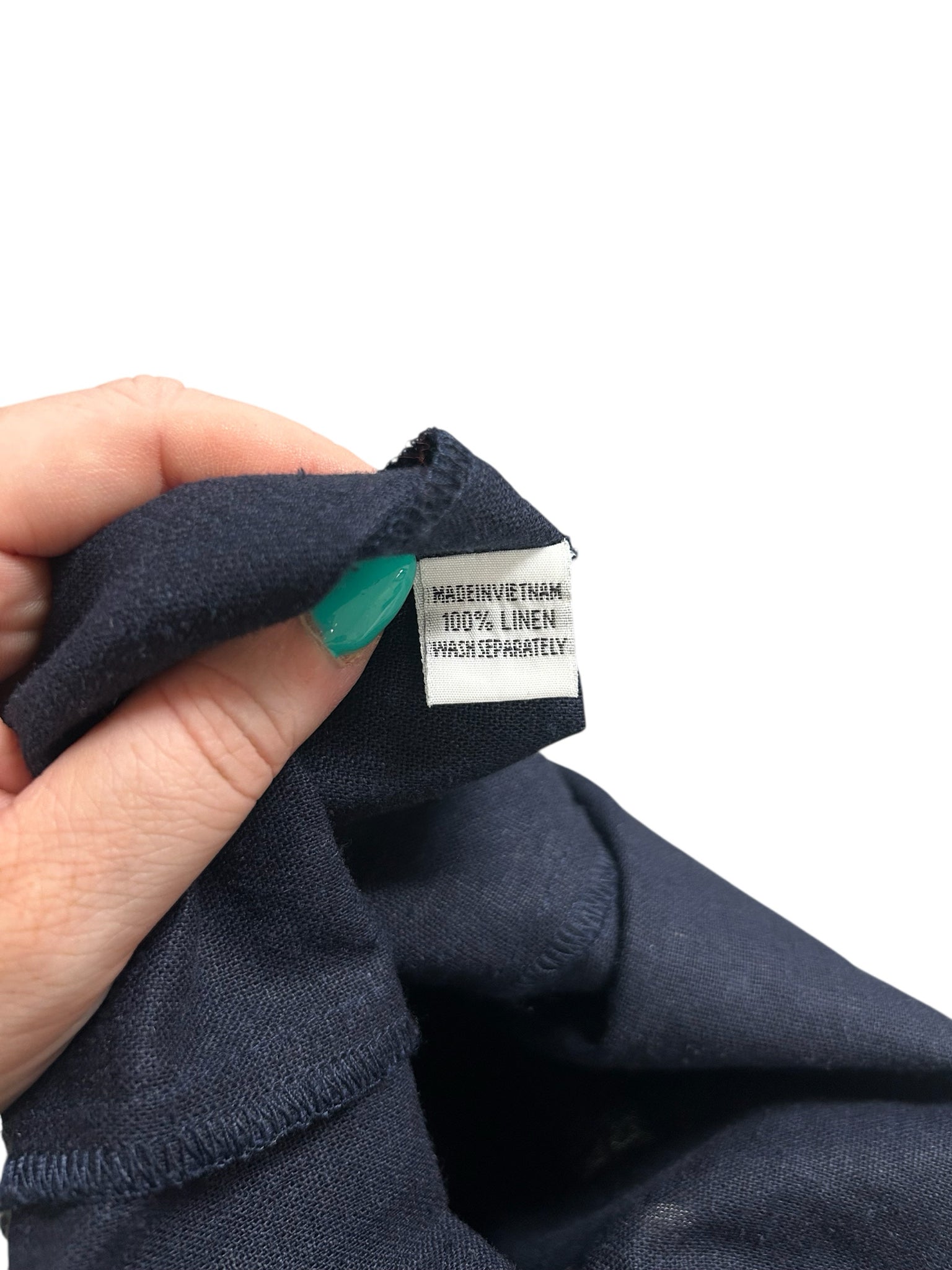 CHARLOTTE KELLOG BARBARA LINEN DARK NAVY BUTTON FRONT TUNIC SIZE XXXL