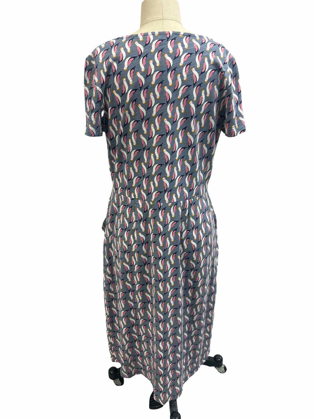 BODEN PHOEBE JERSEY TSHIRT PARROT DRESS SIZE: 10L