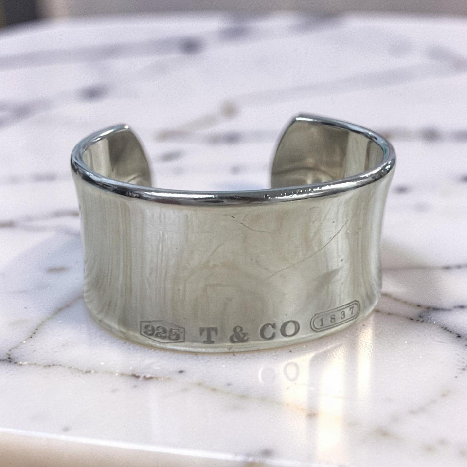 VINTAGE 2001 TIFFANY & CO 1837 STERLING SILVER WIDE CUFF