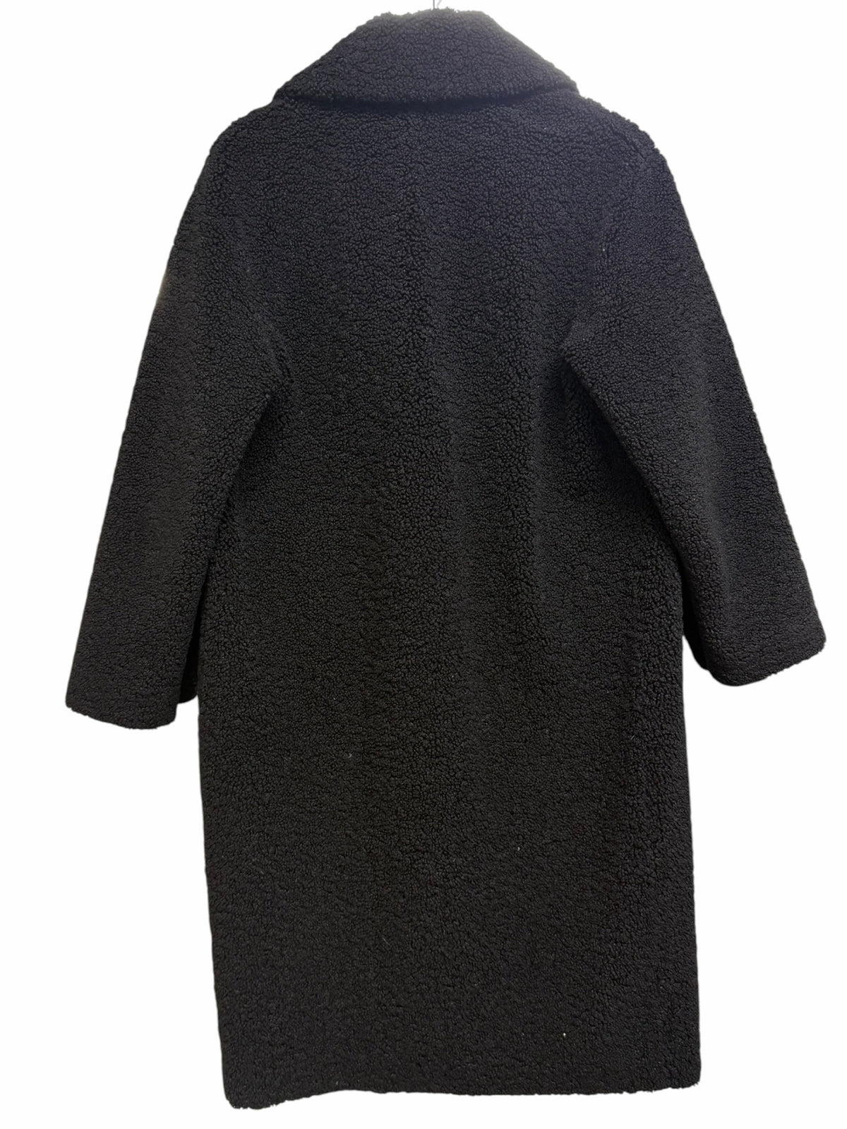 A.L.C. CARON TEDDY FAUX SHEARLING BLACK LONG COAT SIZE MEDIUM