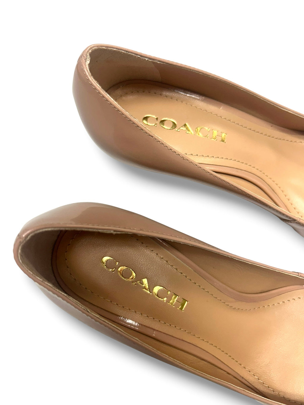 NIB COACH SLOANE PATENT LEATHER KITTEN HEEL PALE BLUSH SIZE 8