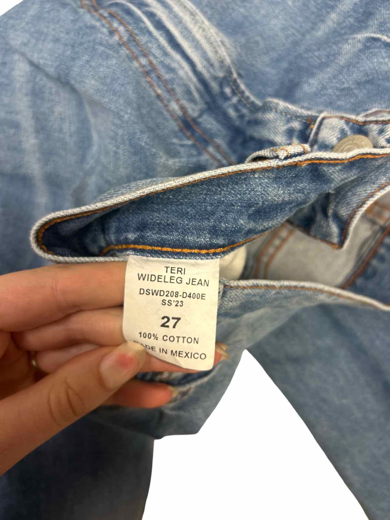 ANTHROPOLOGIE DENIMIST GARMENTORY TERI WIDE LEG DISTRESSED JEAN SIZE:27