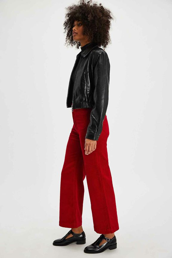 FREE PEOPLE ROLLA'S SAILOR JEAN IN BLOOD ORANGE SIZE: 28