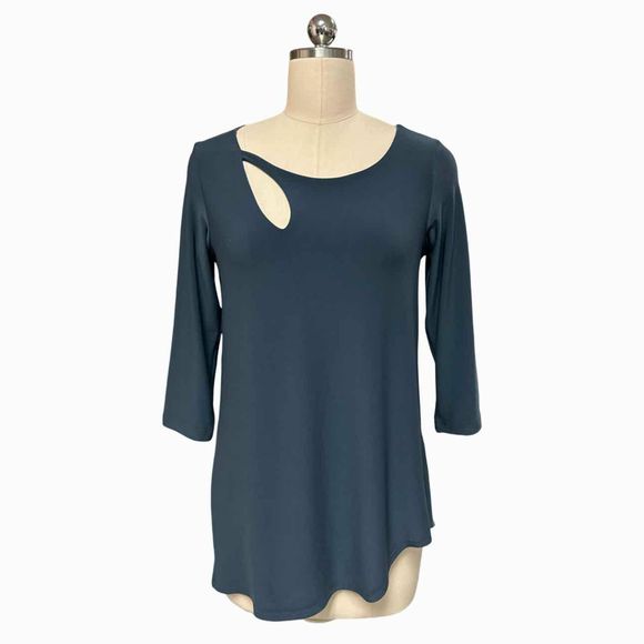 SYMPLI FORTUNE CUT OUT GRAY TUNIC TOP SIZE 6