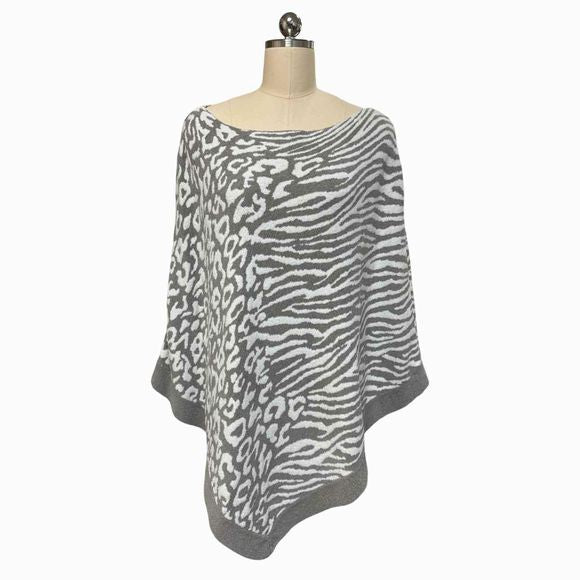 BAREFOOT DREAMS COZYCHIC LITEANIMAL PRINT PONCHO SIZE ONE SIZE