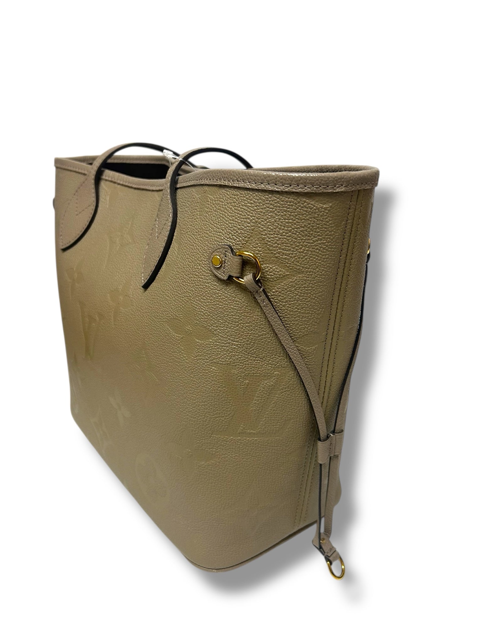 LOUIS VUITTON NEVERFULL MM TURTLEDOVE MONOGRAM EMPREINTE LEATHER WITH POUCH