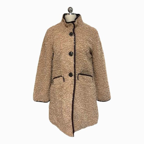 SAM EDELMAN NWT! PIPED TEDDY BROWN COAT SIZE S