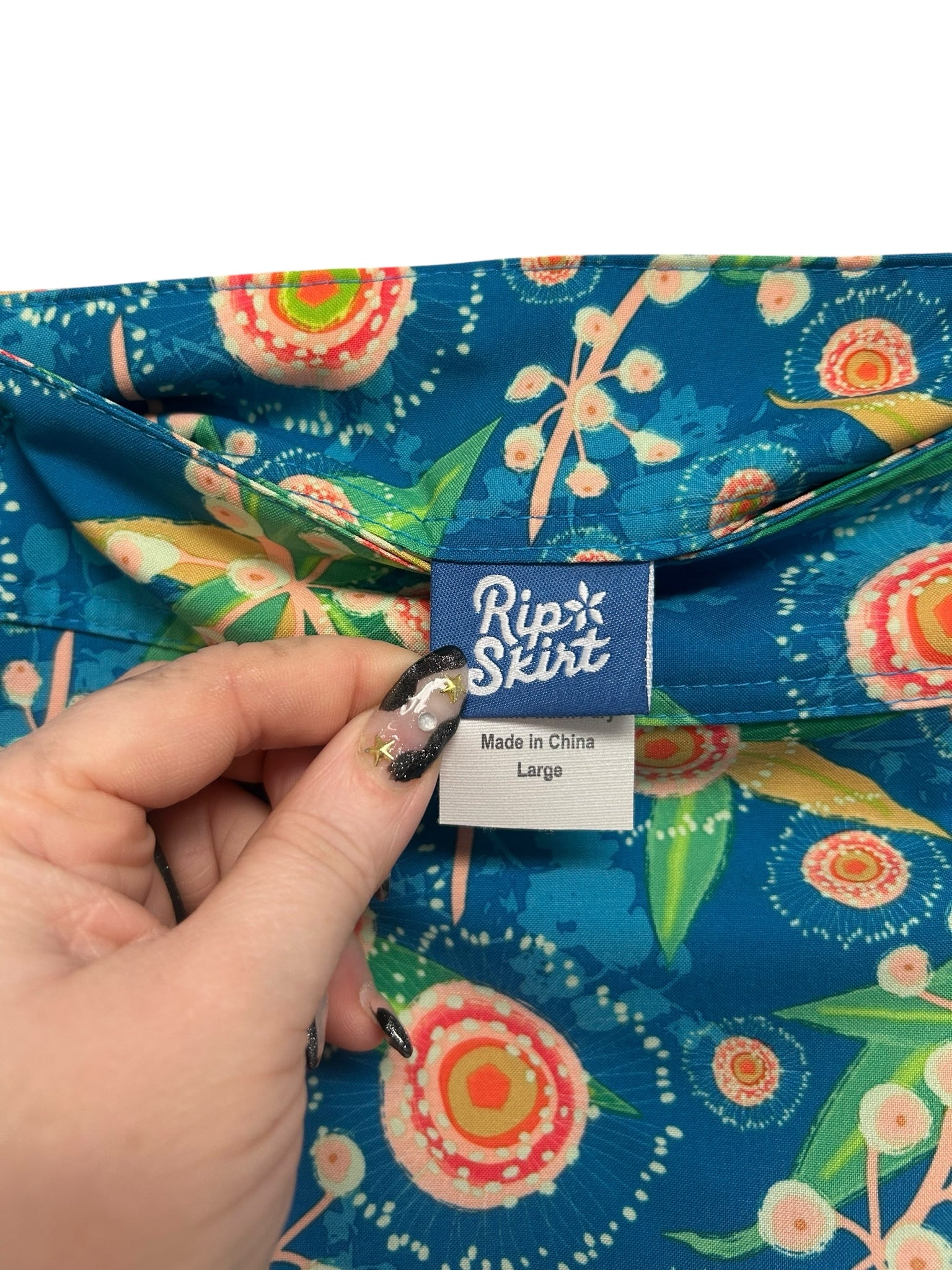 RIPSKIRT HAWAII WRAP SKIRT TROPICAL BLUE AUSSIE FLORAL PRINT SIZE LARGE - WEARHOUSE  CONSIGNMENT
