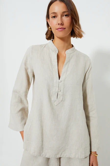 TUCKERNUCK NATURAL LINEN TATUM POPOVER TOP SIZE 2XL