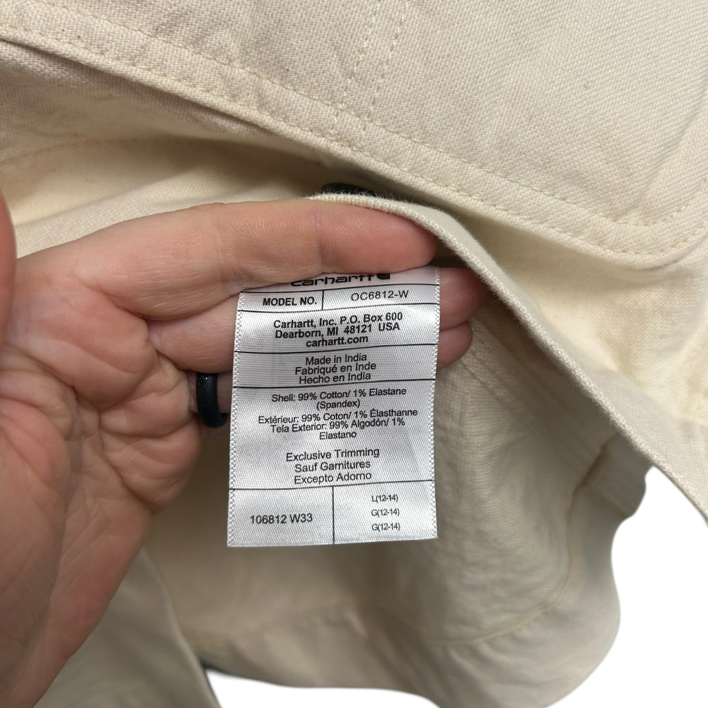 NWT CARHARTT RUGGED FLEX CANVAS CREAM CHORE COAT SIZE LARGE