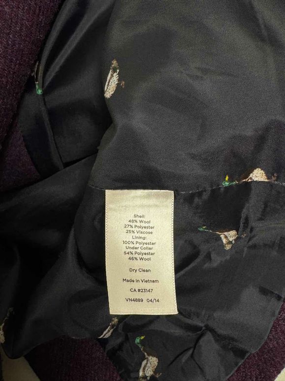 TALBOTS TWEED WOOL PURPLE BLAZER WITH TWO BUTTON DUCK LINING SIZE 10