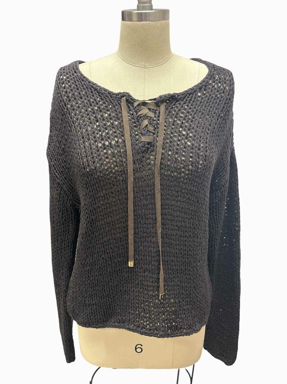 WORTH 100% COTTON LACE UP SWEATER SIZE: M