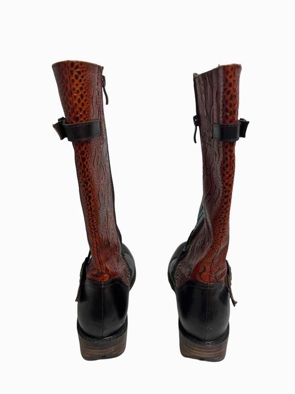 SPRING STEP L'ARTISTE HAVOD TALL LEATHER DETAILED BOOTS SIZE: 10