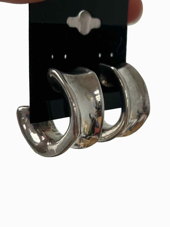 SIMON SEBBAG SSD STERLING SILVER CONCAVE CHUNKY HOOP EARRINGS