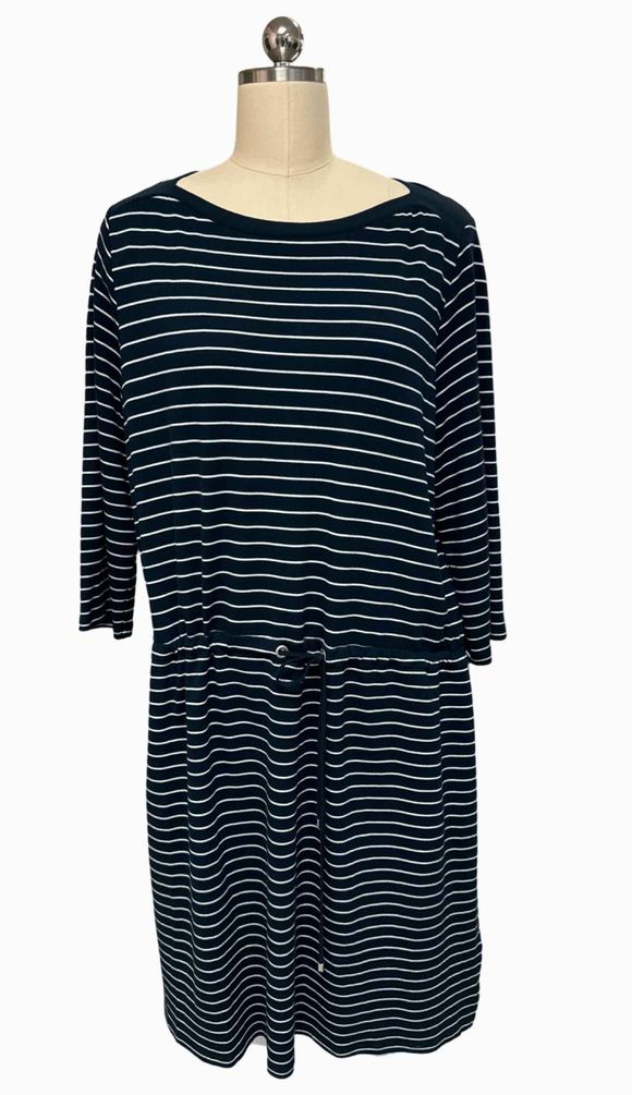 RENUAR STRIPE KNIT NAVY/WHITE DRESS SIZE XL