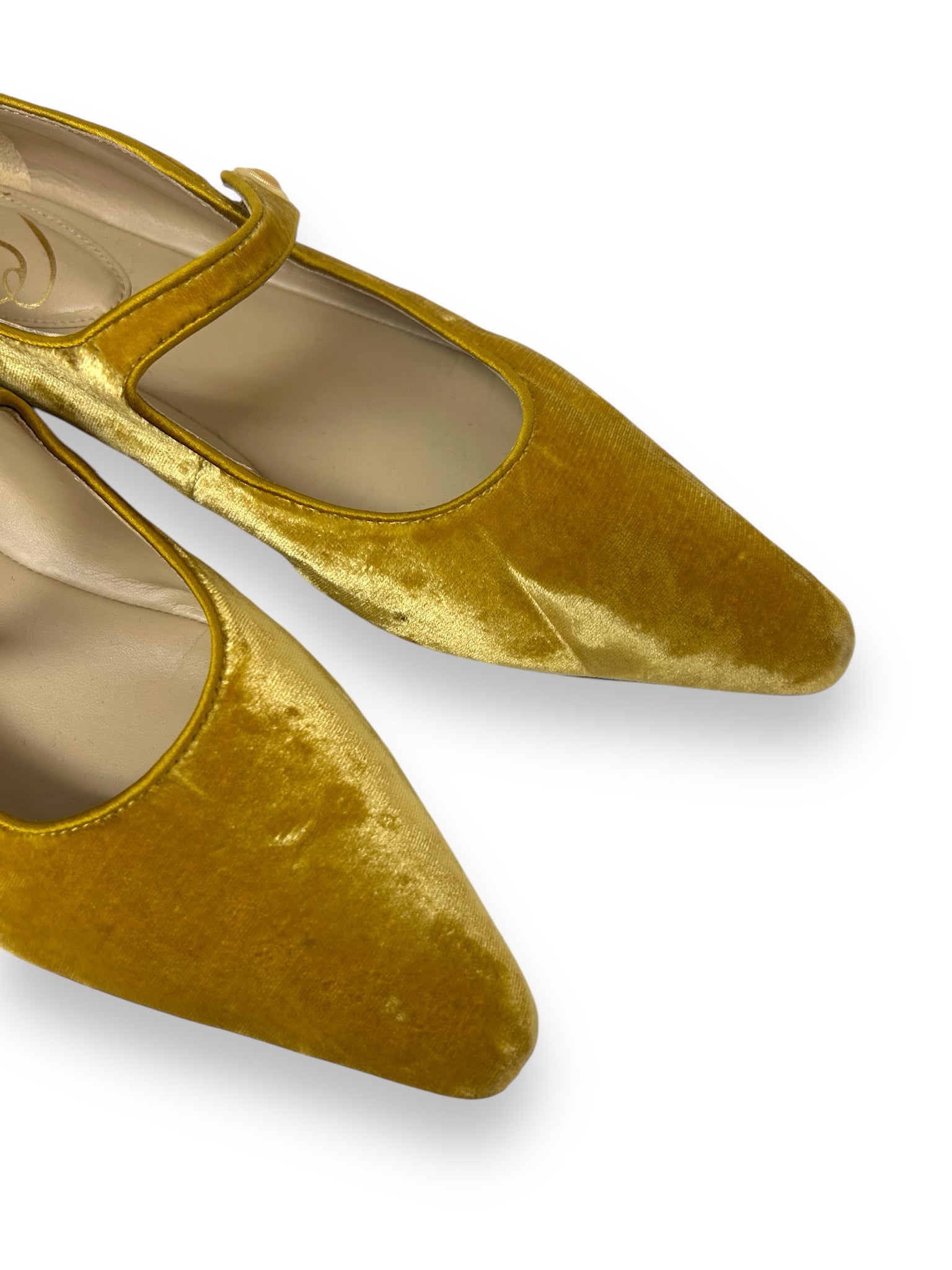 SAM EDELMAN JENE MARY JANE POINTED TOE FLAT SAFFRON SIZE 9