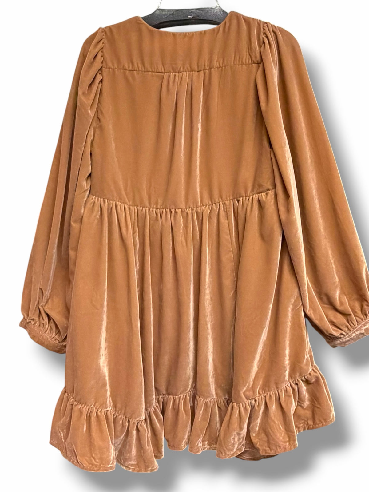 FREE PEOPLE ESTELLA PEACH VELVET MINI DRESS SIZE SMALL