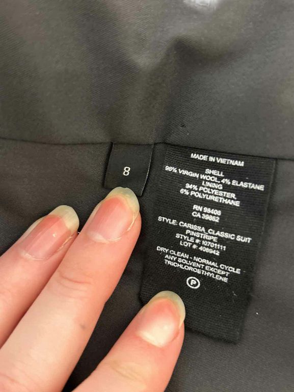 THEORY  CARISSA CLASSIC WOOL BLEND PINSTRIPE BLAZER SIZE: 8