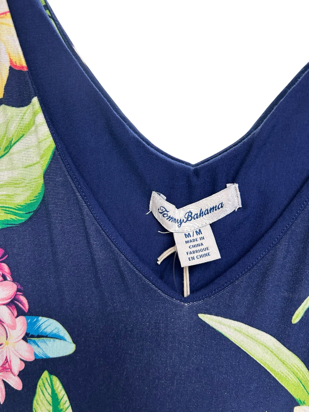 NWT TOMMY BAHAMA NAVY FLORAL LONG MAXI TANK JERSEY DRESS SIZE MEDIUM