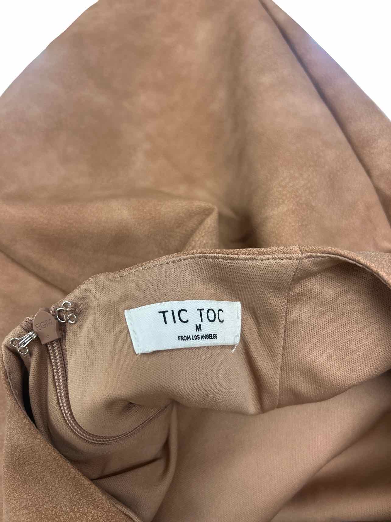 ANTHROPOLOGIE TIC TOC EMBROIDERED STRAPLESS LACE-UP FAUX LEATHER SIZE: M