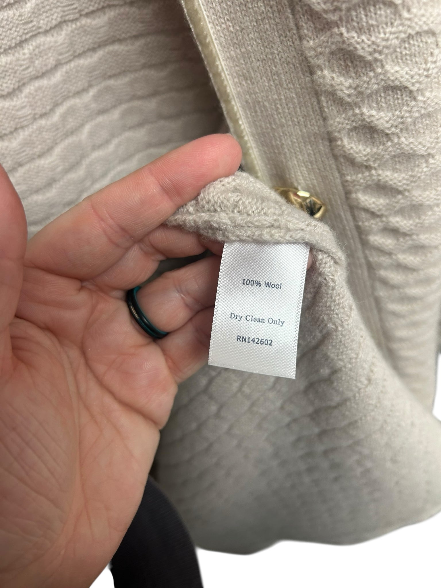 STS SAIL TO SABLE WOOL HONEYCOMB BEIGE LONG CARDIGAN SIZE XXL