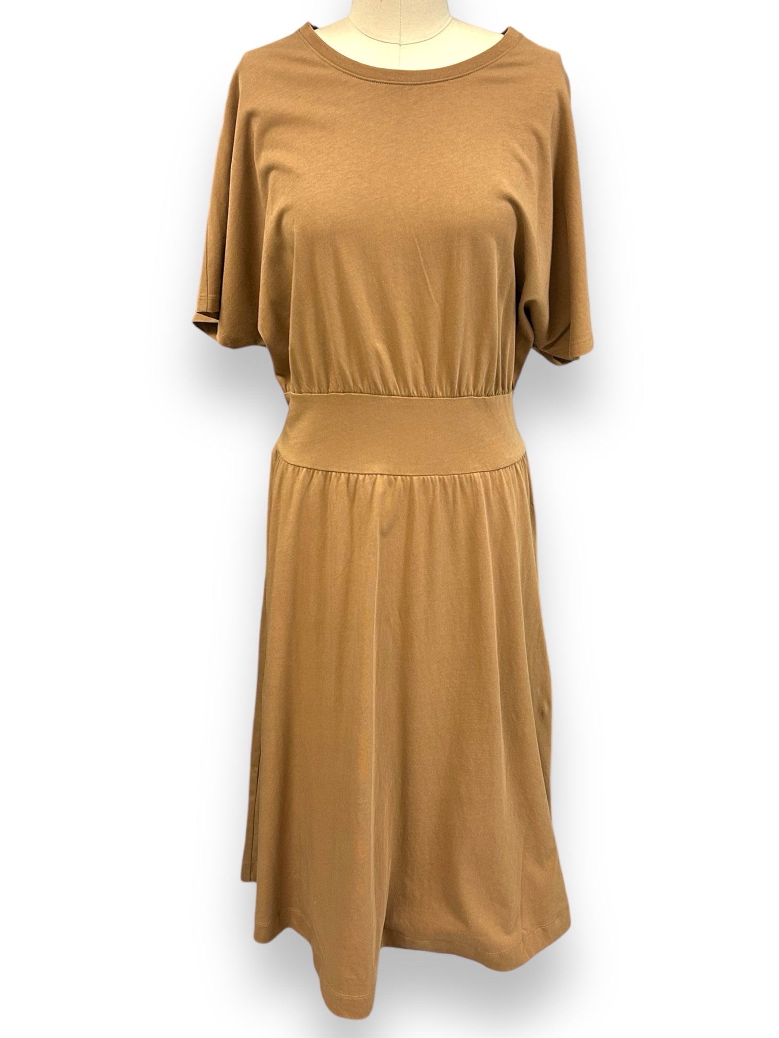 NEW! EVERLANE THE ORGANIC COTTON WAISTED DRESS TOASTED COCONUT SIZE XL