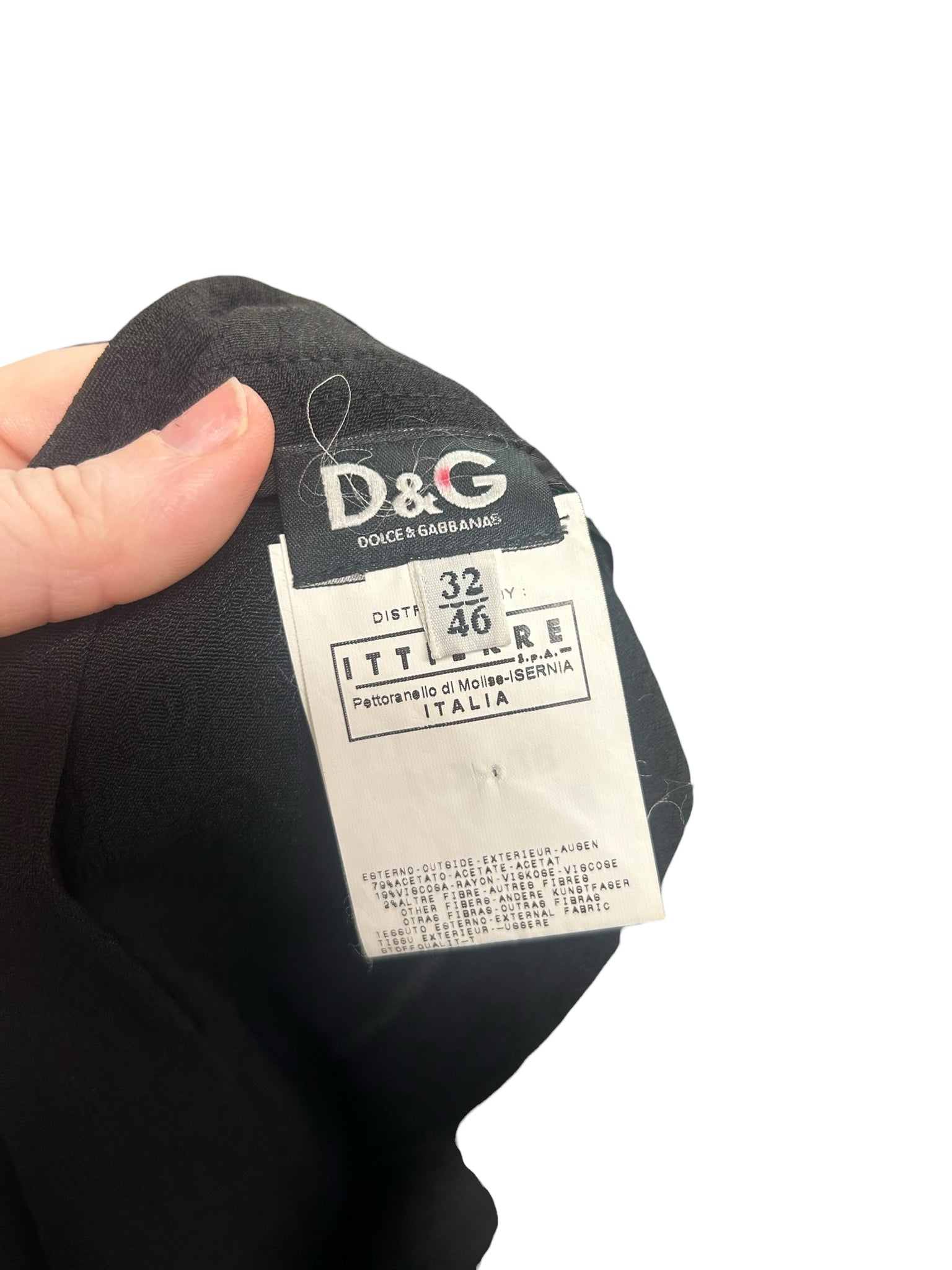 DOLCE & GABBANA BLACK PLEATED LACE MIDI SKIRT SIZE IT 46 US SMALL