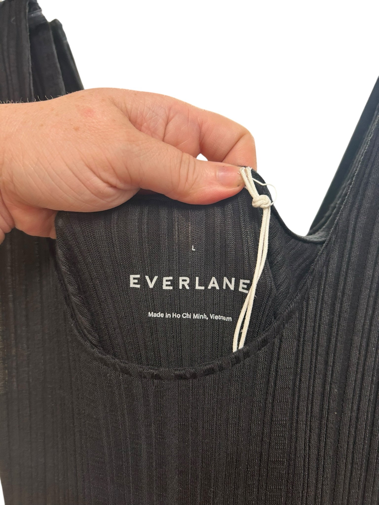 NEW WITH TAGS EVERLANE THE RIB SOFT KNIT BLACK MIDI DRESS SIZE LARGE
