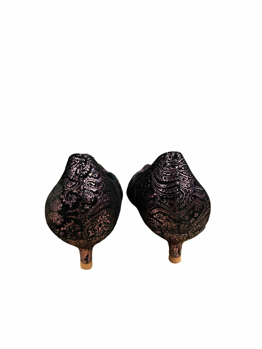 IRREGULAR CHOICE PAISLEY KITTEN HEELS SIZE: 39.5