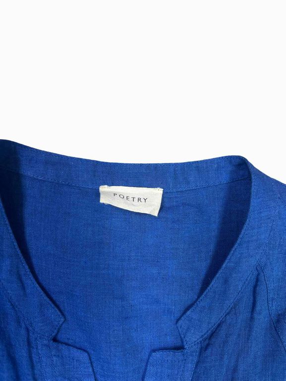 POETRY BUTTON THROUGH LINEN MAXI DRESS SIZE: 2X