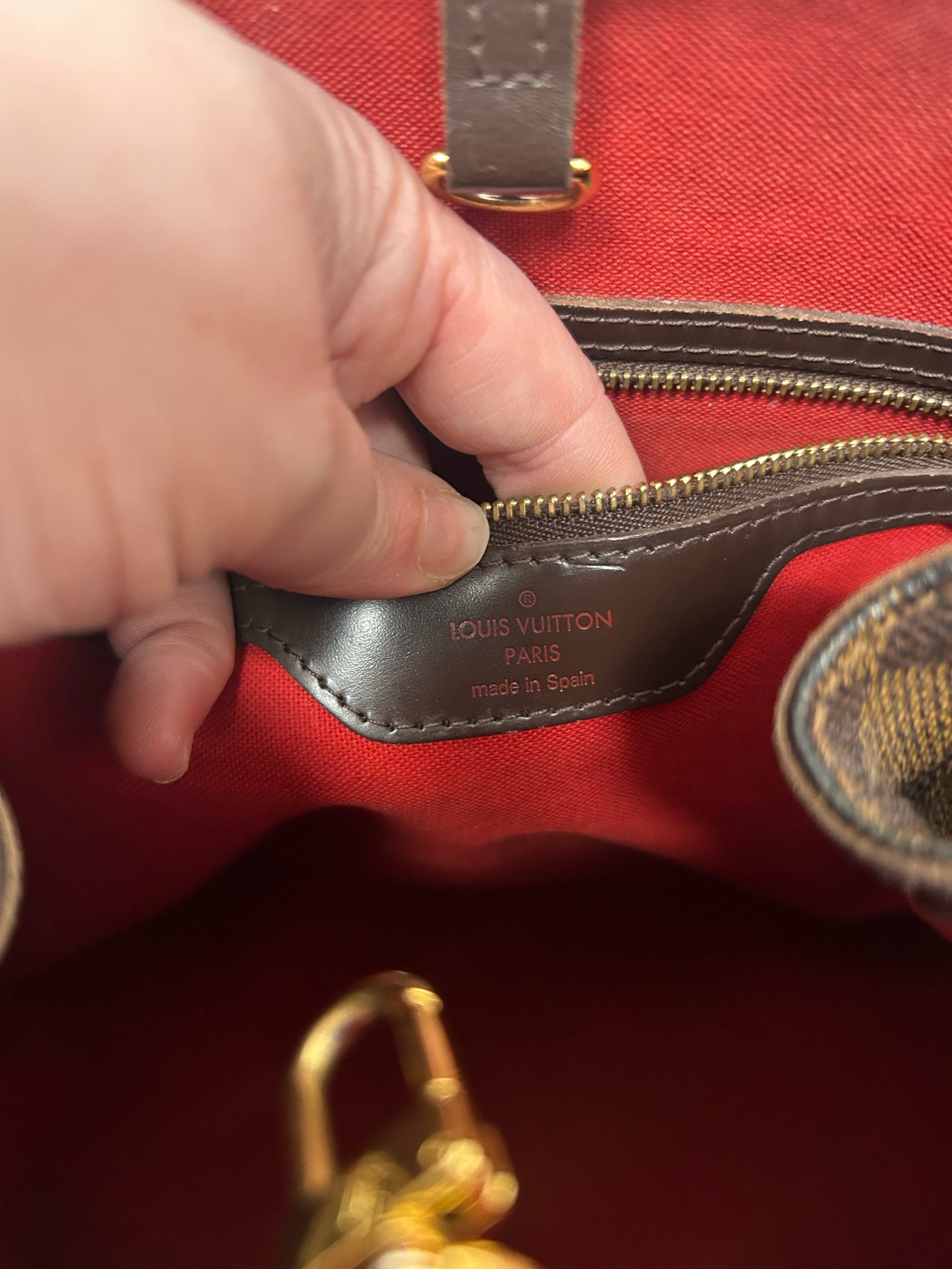 LOUIS VUITTON CABAS RIVINGTON DAMIER BROWN HANDBAG