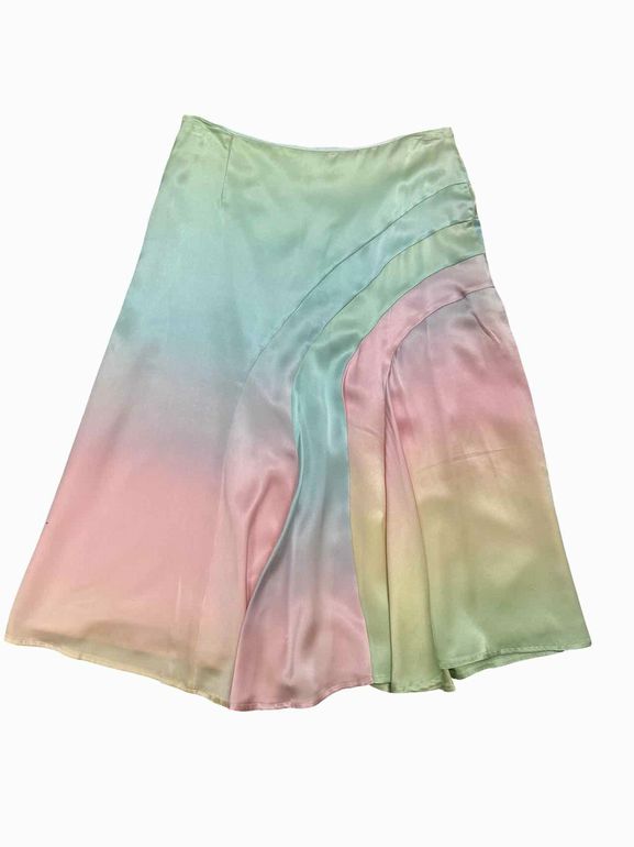 CHRISTIAN WIJNANTS RAINBOW 100% SILK MIDI SIZE: 36