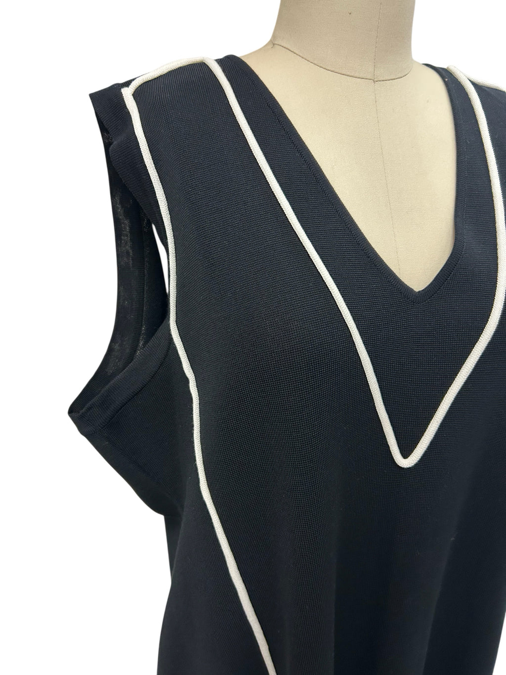 MISOOK SHEATH BLACK WHITE SLEEVELESS KNIT DRESS SIZE 2X
