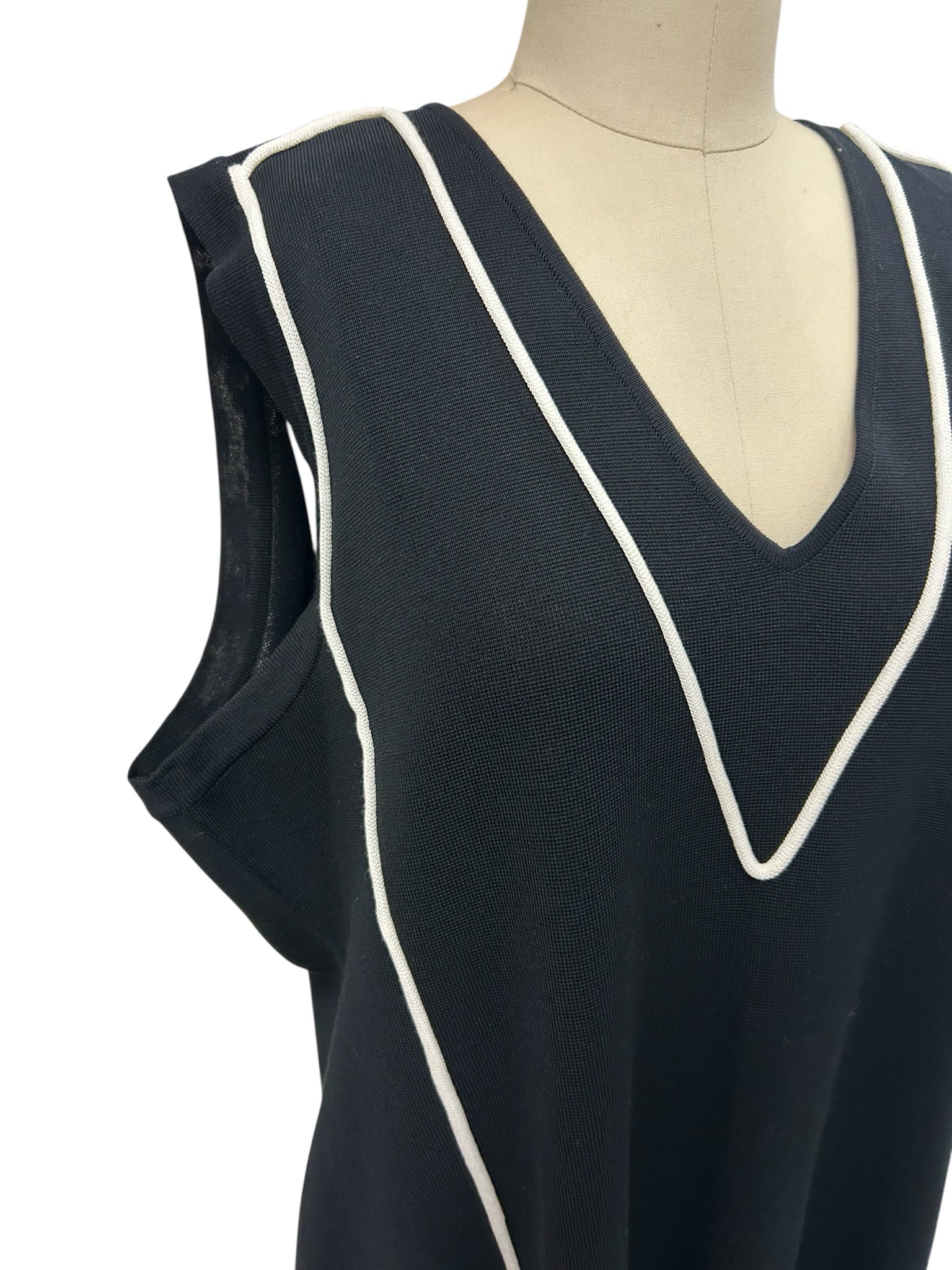 MISOOK SHEATH BLACK WHITE SLEEVELESS KNIT DRESS SIZE 2X