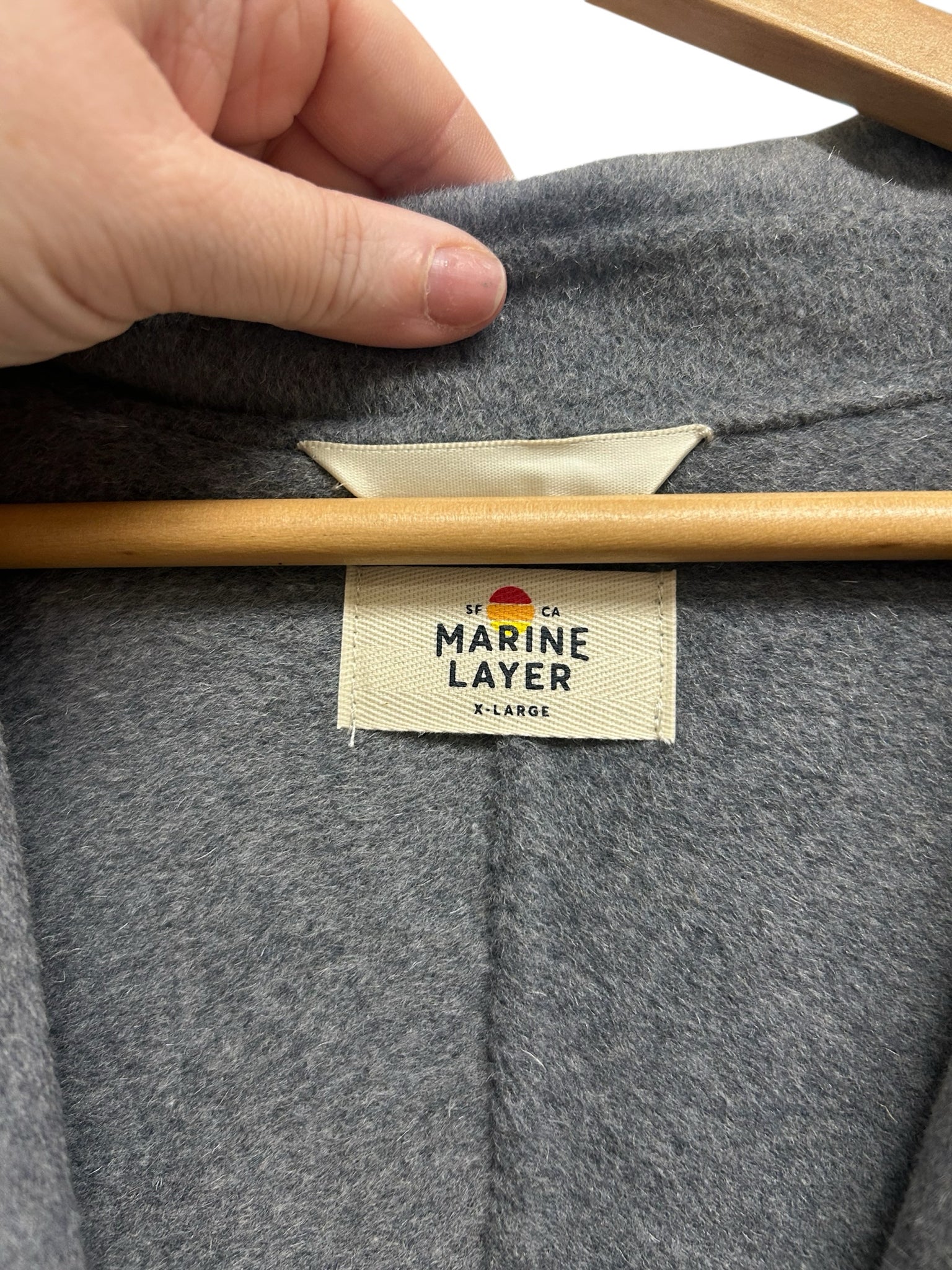 MARINE LAYER COLLETTE OVERSIZE LONGLINE WOOL BLEND GRAY COAT SIZE XL