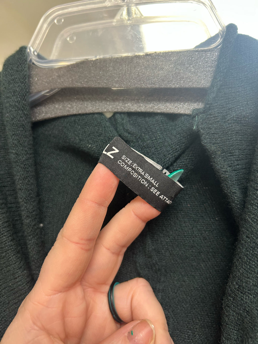 RUNDHOLZ 100% CASHMERE ART TO WEAR DIP EVERGREEN TUNIC SWEATER SIZE XS