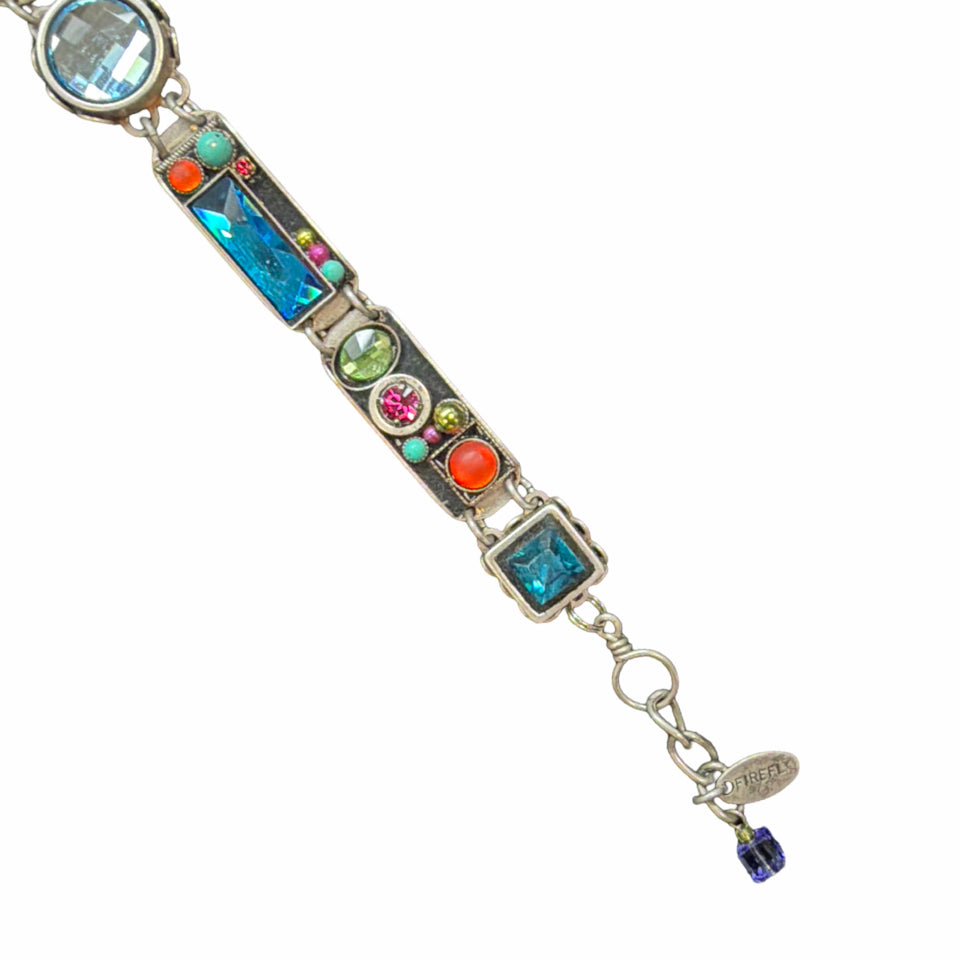 FIREFLY "LA DOLCE VITA" #3139-MC SWAROVSKI & CZECH GLASS SILVER PLATED BRACELET