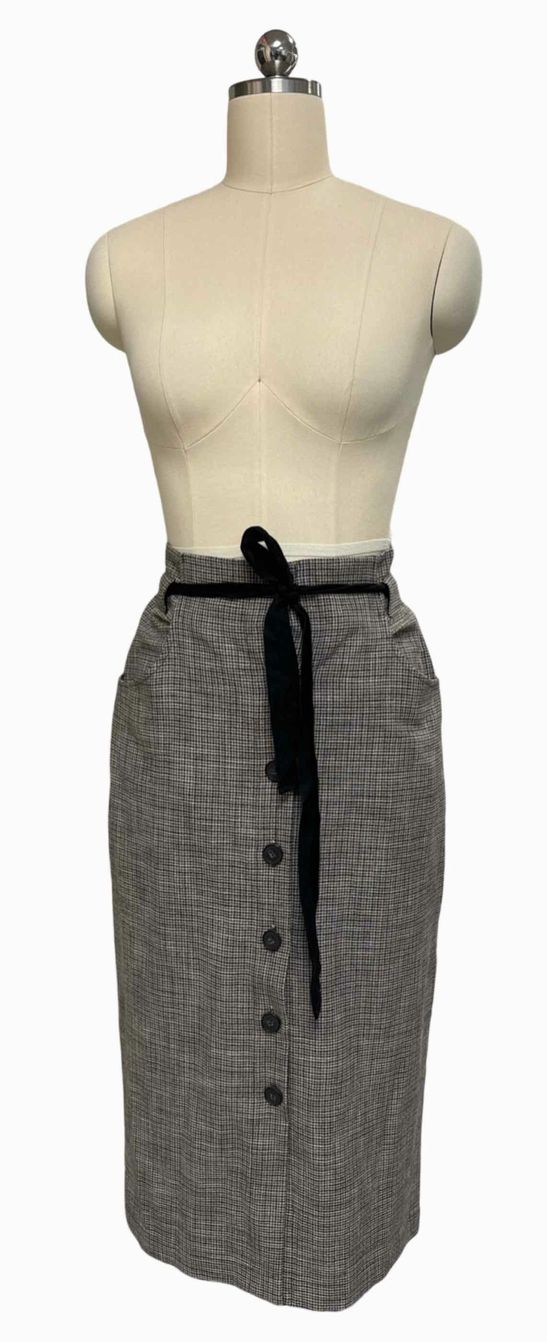 COTELAC VISCOSE BLEND MID BROWN SKIRT BUTTON UP SIZE 0