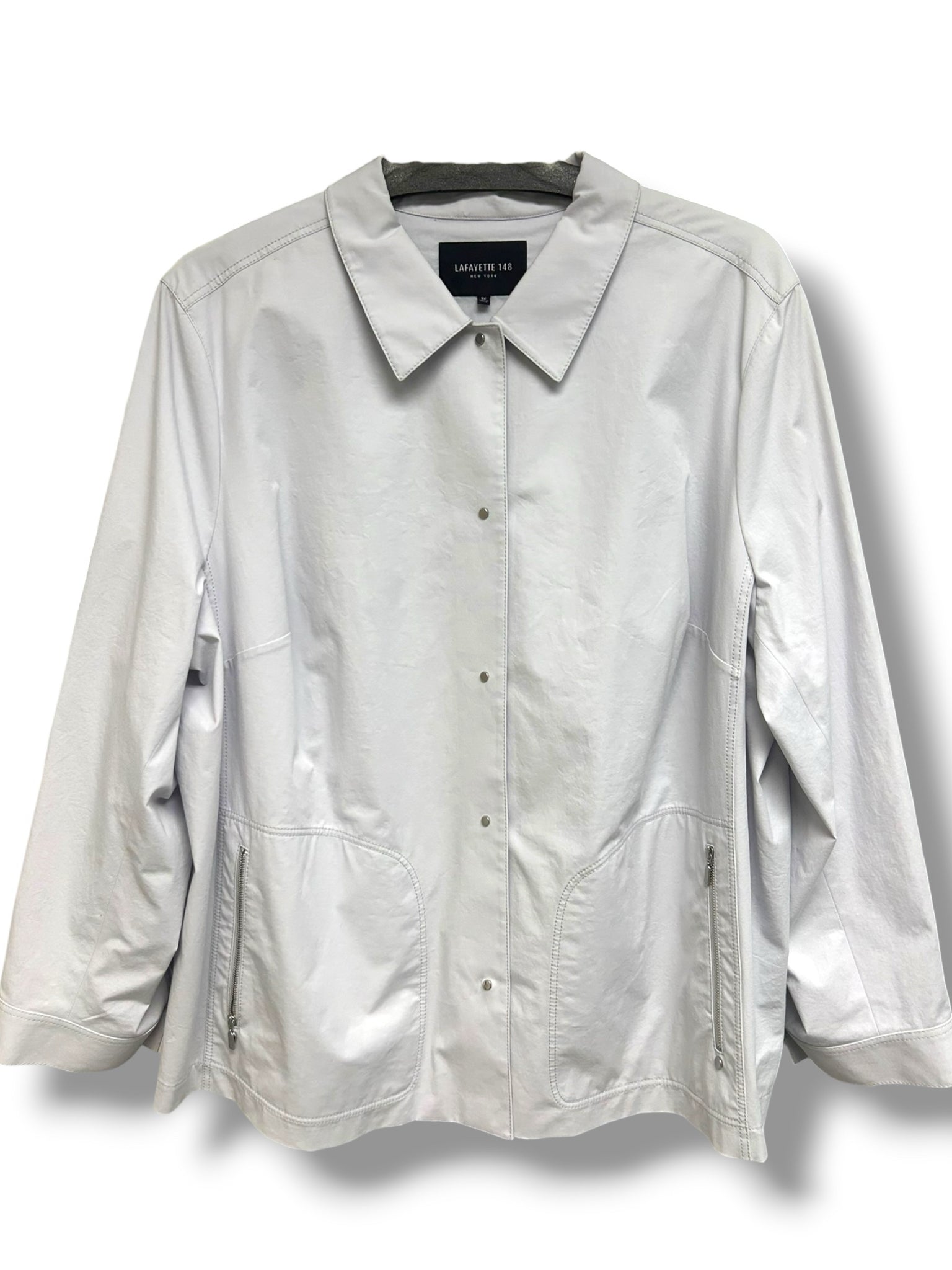 LAFAYETTE 148 JAREN COTTON STRETCH JACKET IN AERIAL BLUE SIZE 3X