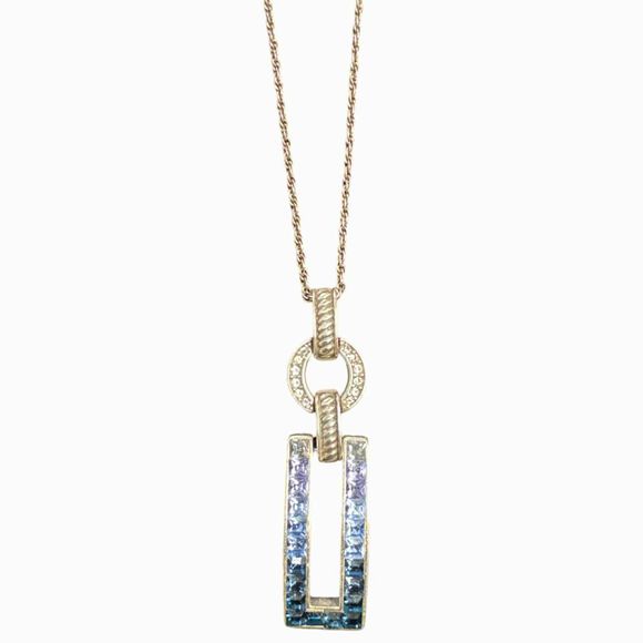 BRIGHTON SPECTRUM GLAM BLUE SWAROVSKI CRYSTAL PENDANT NECKLACE