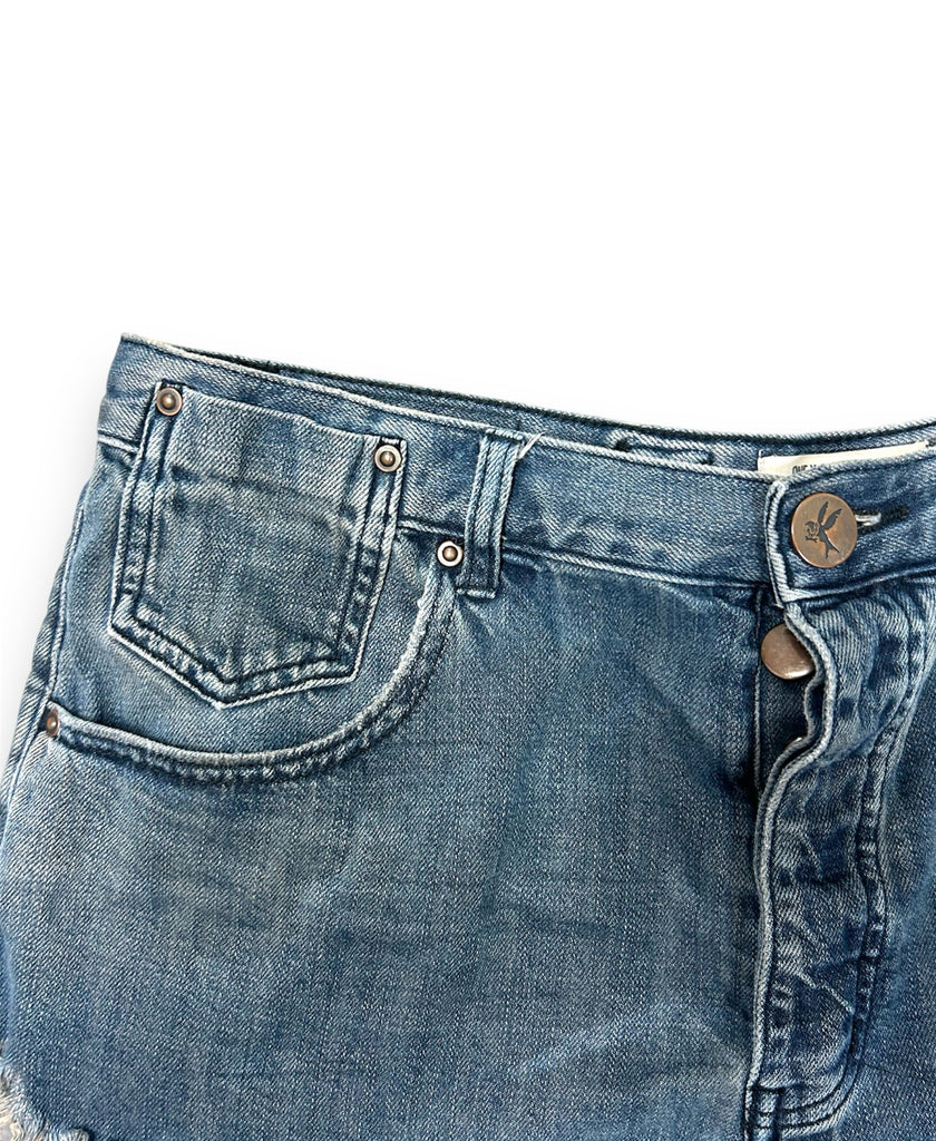 ONE X ONE TEASPOON LE WOLVES DENIM CUT OFF DISTRESSED JEANS SIZE 30