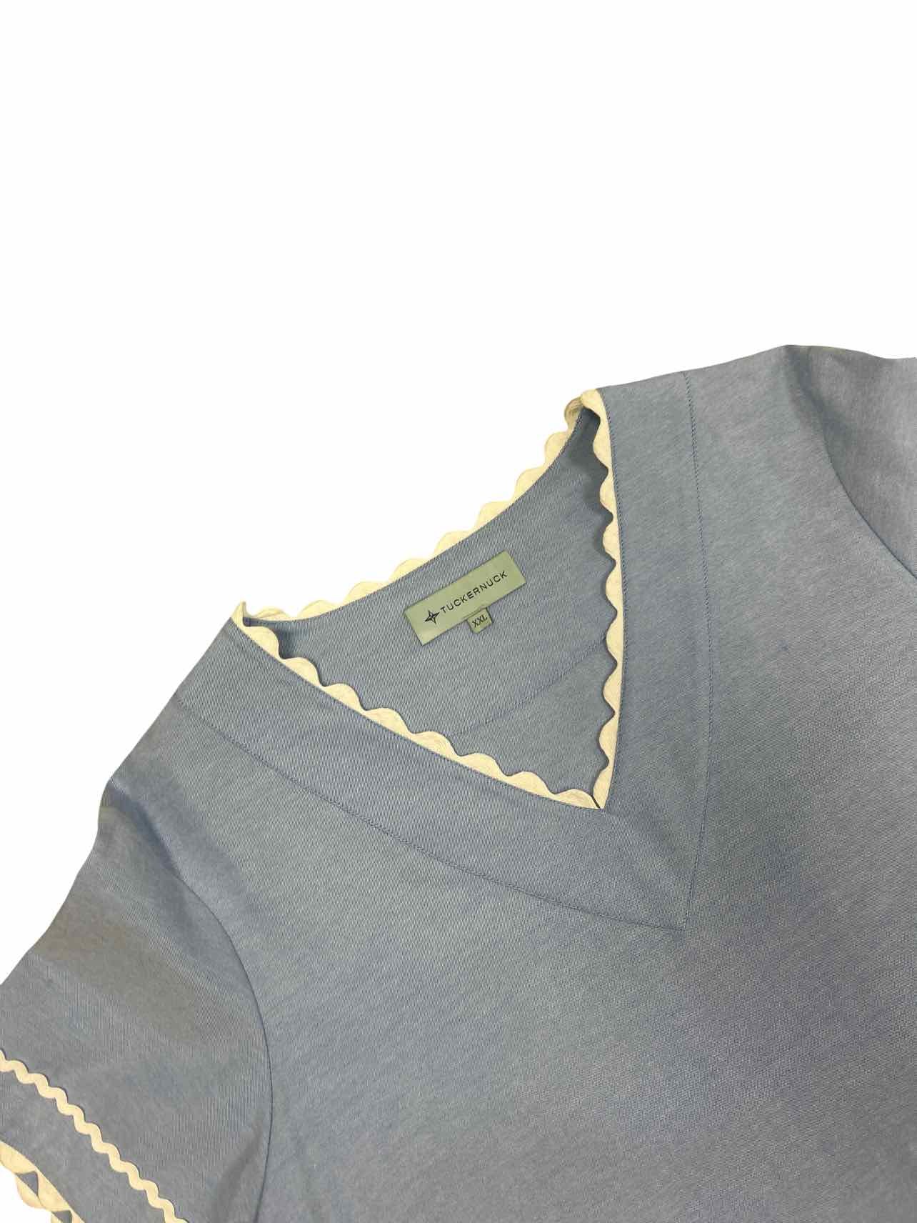 TUCKERNUCK RIC RAC TRIM SS TOP SIZE: 2X