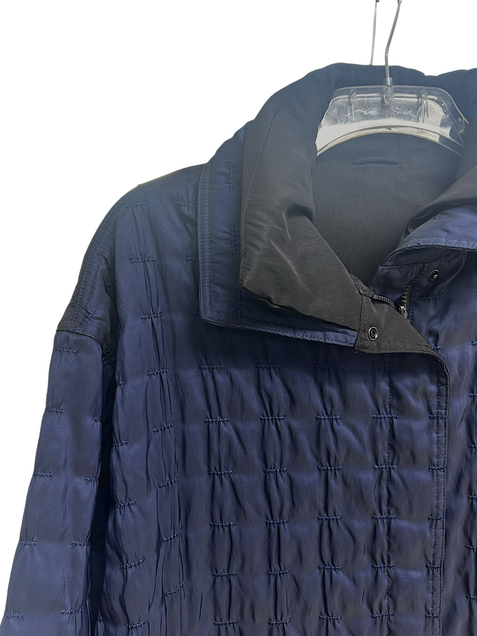 MYCRA PAK ONE NAVY BLUE BLACK TEXTURED REVERSIBLE RAIN JACKET SIZE S/M