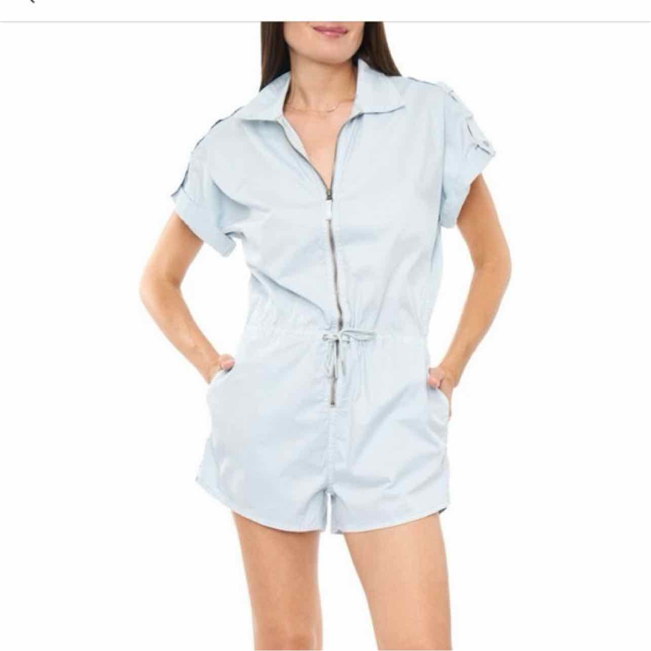 ANTHROPOLOGIE PISTOLA MEG DENIM ZIP ROMPER SIZE:XS