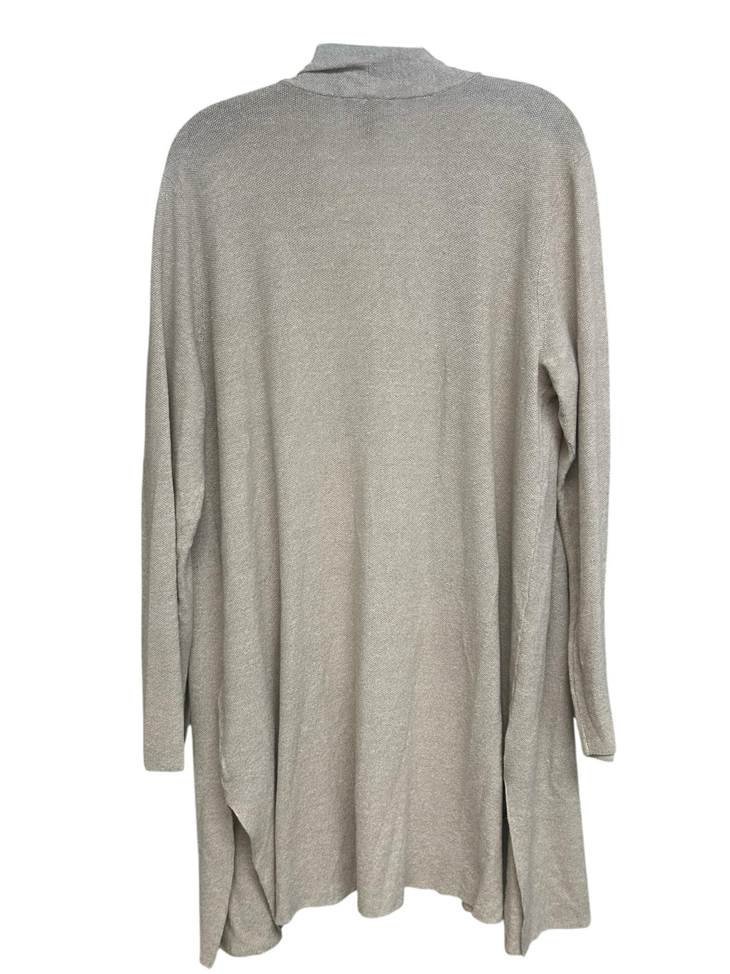 NWT EILEEN FISHER COTTON LINEN OPEN FRONT LONG LINE CARDIGAN SAND SIZE XL