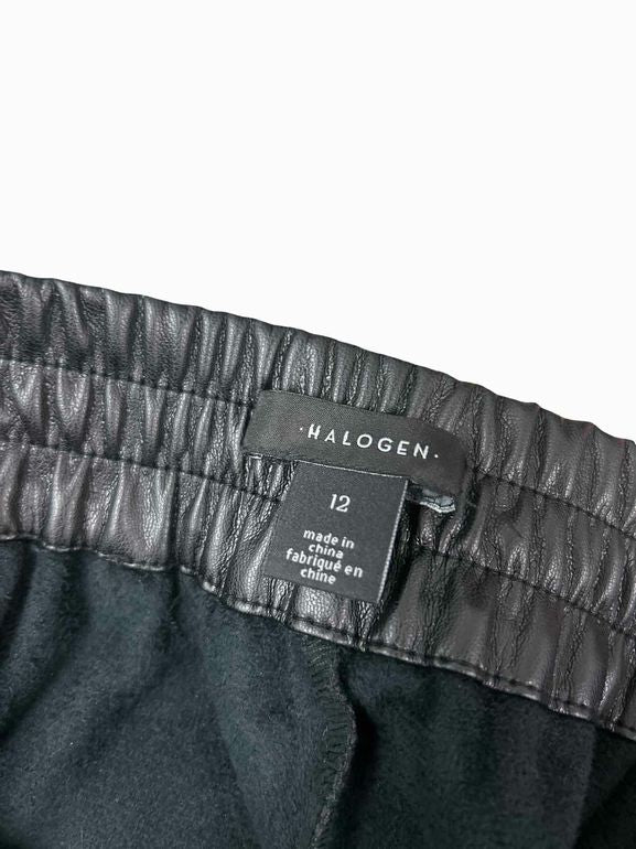 HALOGEN FAUX LEATHER TROUSER PANT SIZE: 12