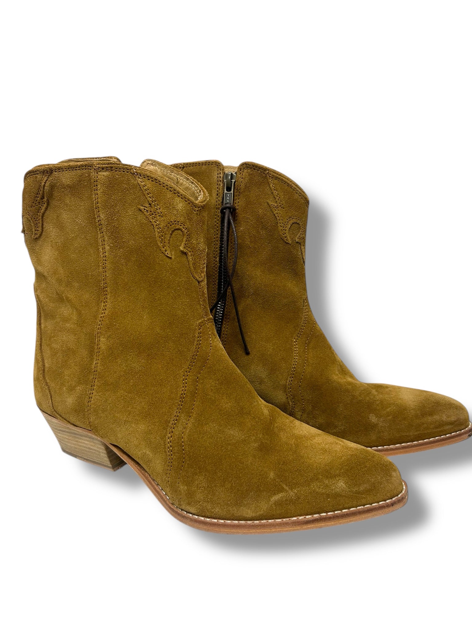 FREE PEOPLE  FRONTIER WESTERN BOOTIE TAN SUEDE SIZE 41
